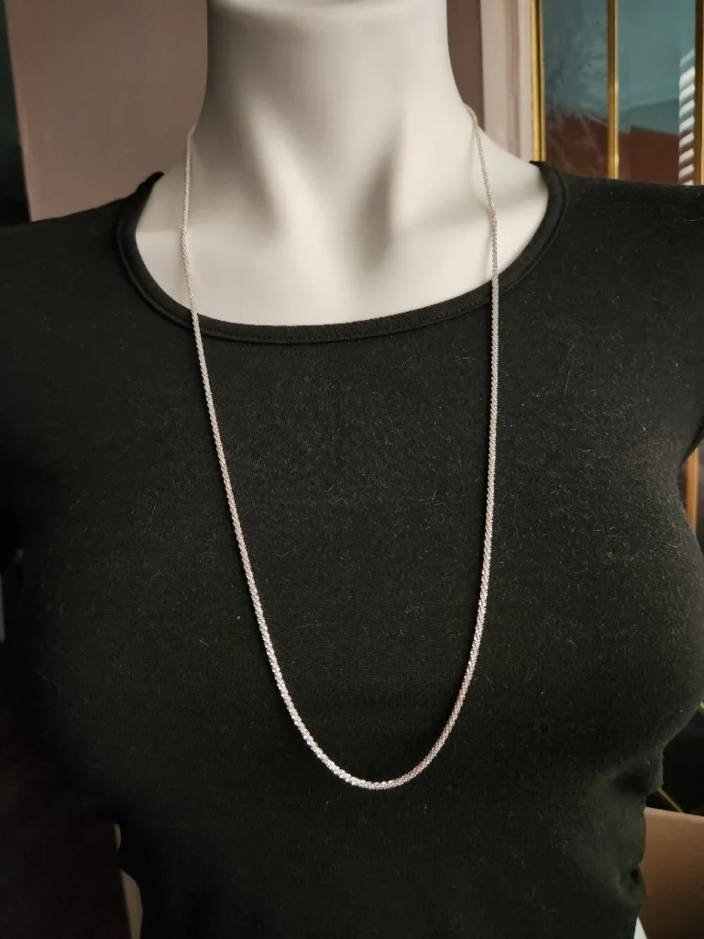 VTG NIB Italian Sterling Silver 925 Diamond-cut Criss Cross Chain Necklace 24